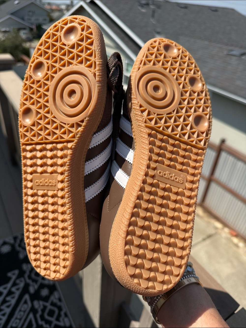 Women’s 7 1/2 adidas Samba OG Brown with White Stripes - Picture 5 of 7